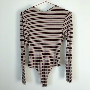 Long Sleeve Ribbed Stripe Bodysuit